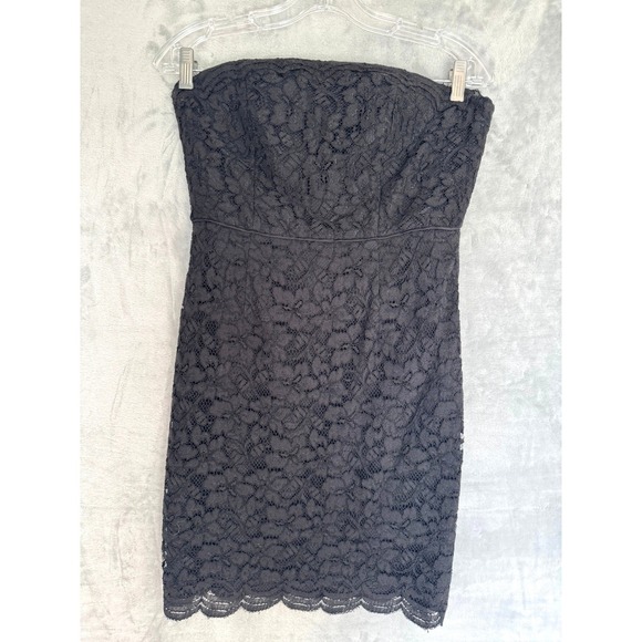 Diane Von Furstenberg Dresses & Skirts - Diane von Furstenberg DVF Black Lace Strapless Sweetheart Cocktail Dress Size 8
